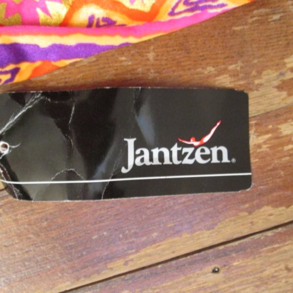 Vintage 80s NOS Jantzen Disco Bathing swimsuit Metallic Groovy w/tags -8 - Picture 8 of 9